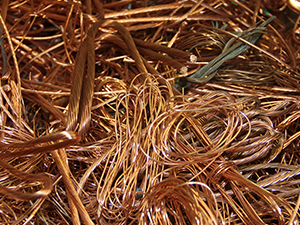 Waste copper cables and wires